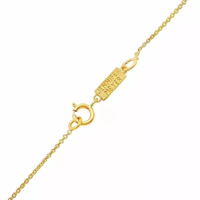 7 Mini Pink Sapphire Bezel Dangle Necklace
