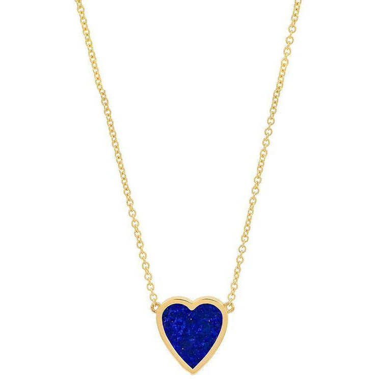 Mini Lapis Inlay Heart Necklace