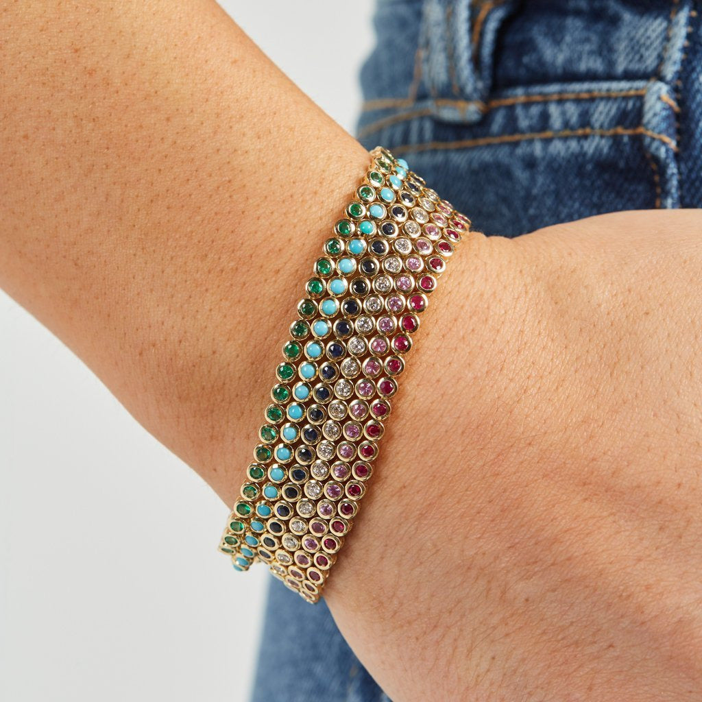 Emerald Mini Bezel Tennis Bracelet