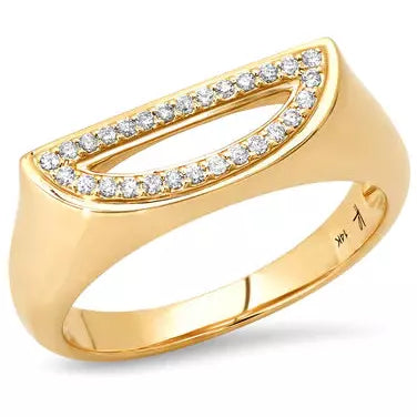 Chunky Initial Diamond Ring