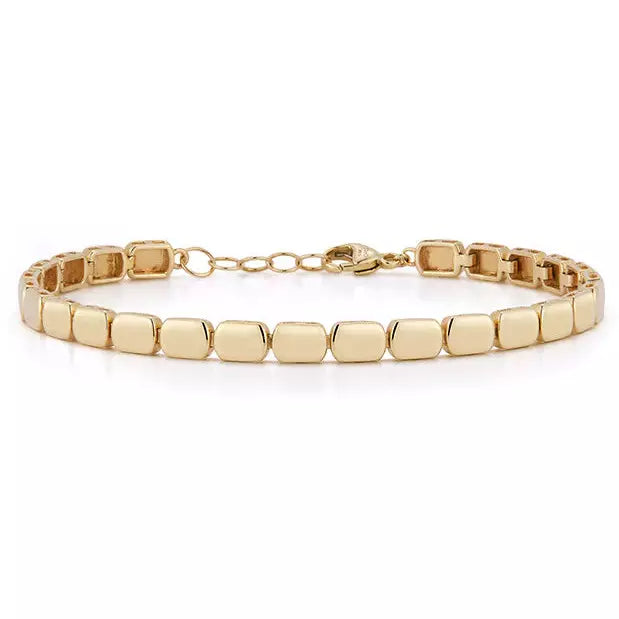 Sadie Pearl Gold Tag Bracelet
