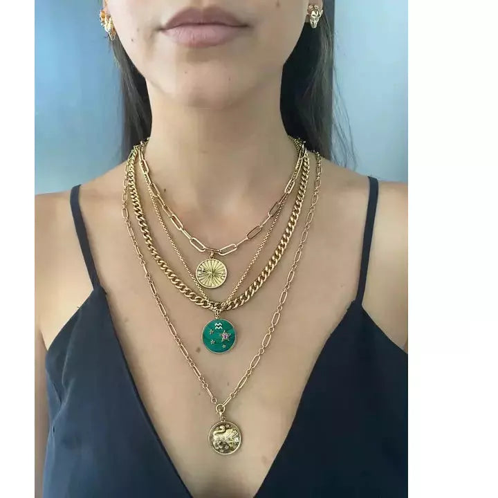 Large Turquoise Zodiac Necklace