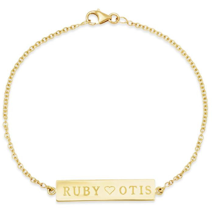 Custom Yellow Gold Nameplate Bracelet