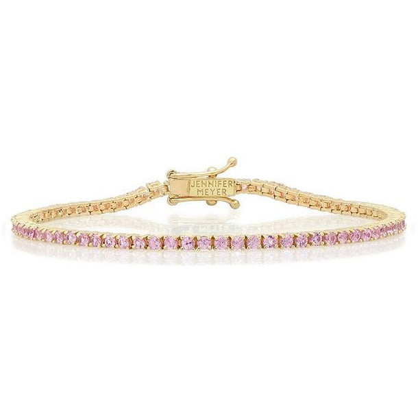 Pink Sapphire 4 Prong Tennis Bracelet