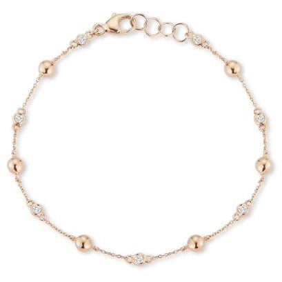 Poppy Rae Pebble and Diamond Station Bracelet