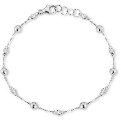 Poppy Rae Pebble and Diamond Station Bracelet