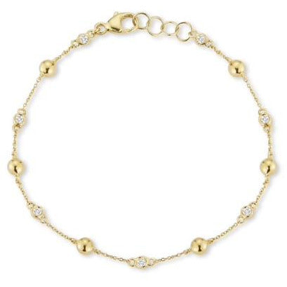 Poppy Rae Pebble and Diamond Station Bracelet