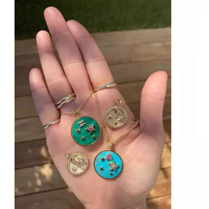 Large Turquoise Zodiac Necklace